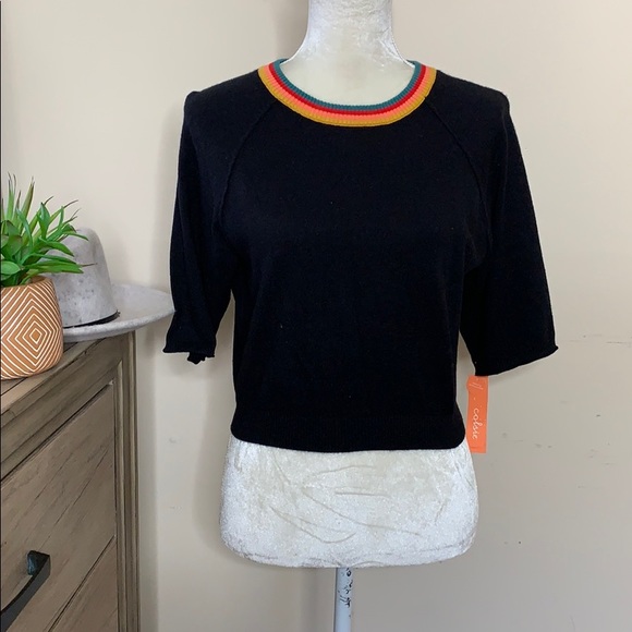 nwt // colsie rainbow stripe crop top [top only] - Picture 2 of 6